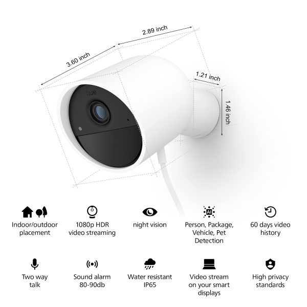 Philips Hue Wired Security Camera 1080p HD Live Stream-1