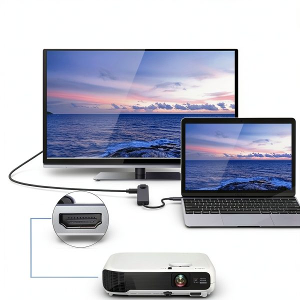 SaharaCase USB C Hub 5 in 1 Aluminum Alloy Docking Station-4