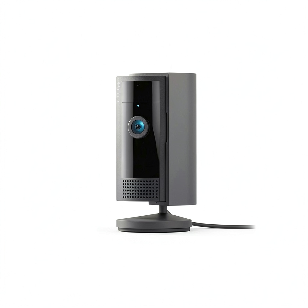 Ring Indoor Camera mounted on a wall with privacy cover engaged