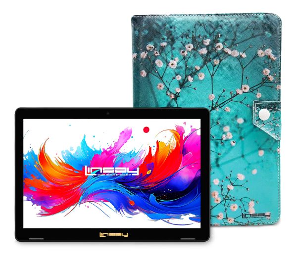 LINSAY 10.1 Inch Octa Core 256GB Android 15 Tablet Green-0