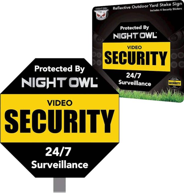 Night Owl Reflective Outdoor Yard Stake Sign Aluminum-1