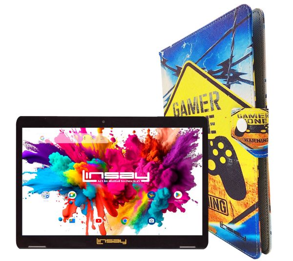 LINSAY 10.1 Inch Octa Core 128GB Android 15 Tablet Gamer-2