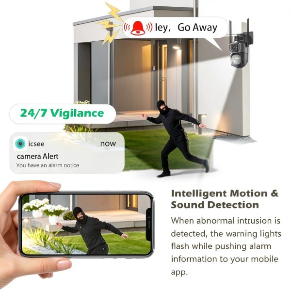 Cluzine 6MP Dual Lens Outdoor Security Camera AI Tracking-4