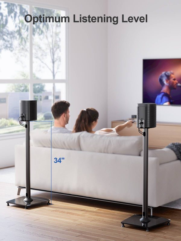 Sonos Speaker Stand Steel Glass Base Cable Management-3