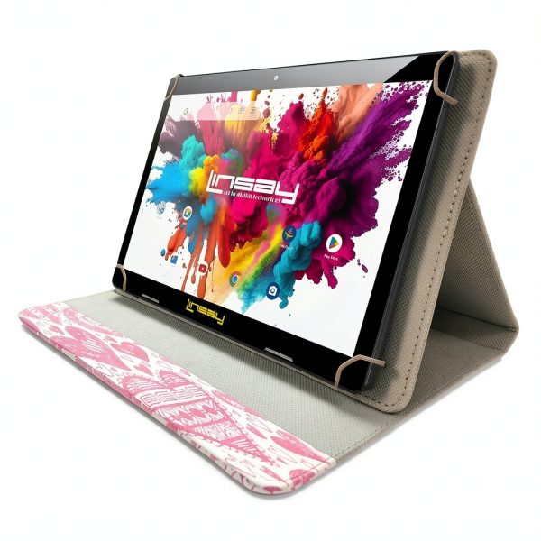 LINSAY 10.1 Inch Octa Core Android 15 Tablet 128GB Red-1