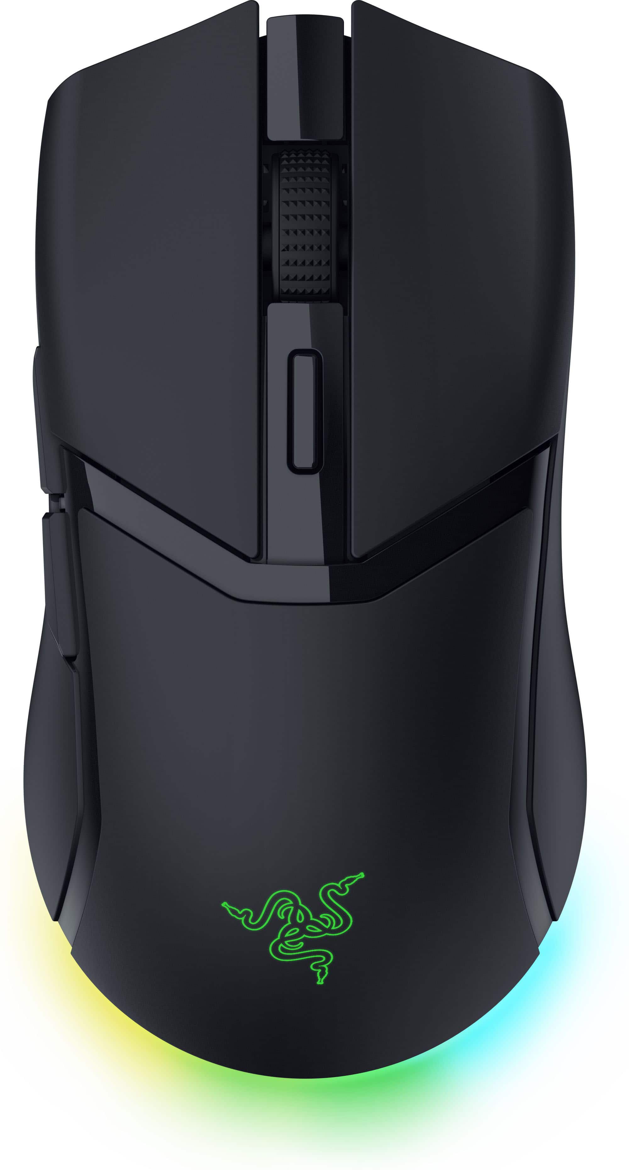 Razer Cobra Hyperspeed mouse on a gaming desk with RGB lighting