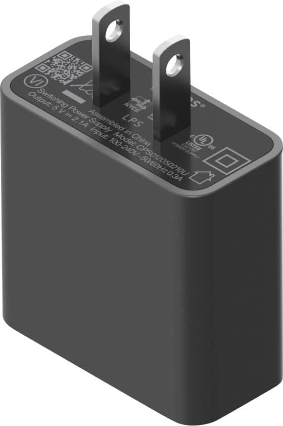 Sonos 10W USB Power Adapter connected to a Sonos Roam speaker