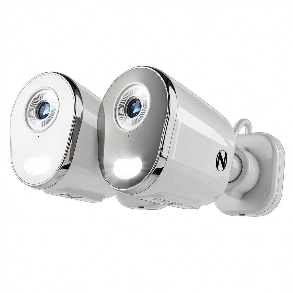 Night Owl 2K security camera mounted on an exterior wall