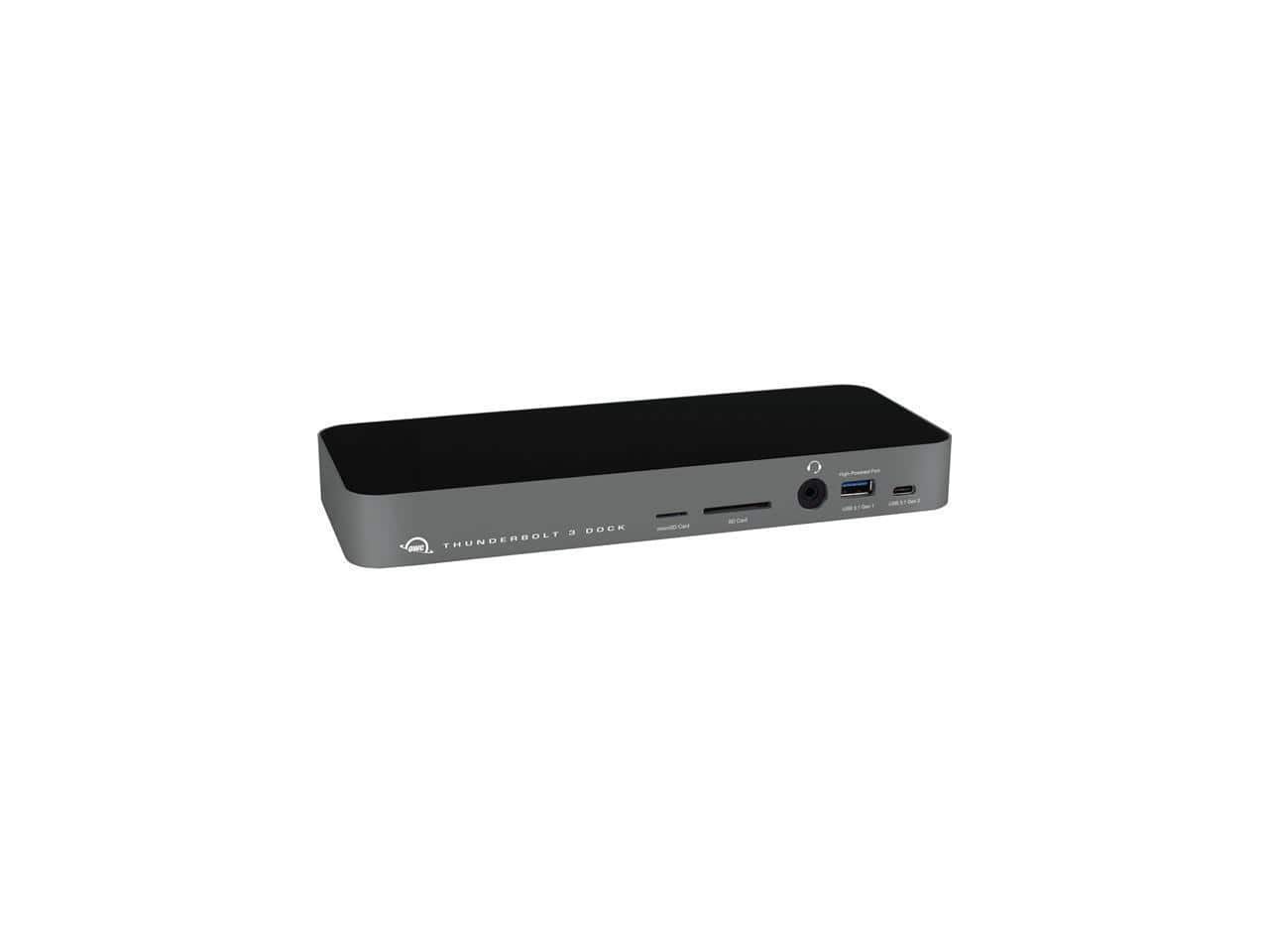 OWC Thunderbolt 3 Dock connected to a laptop and peripherals