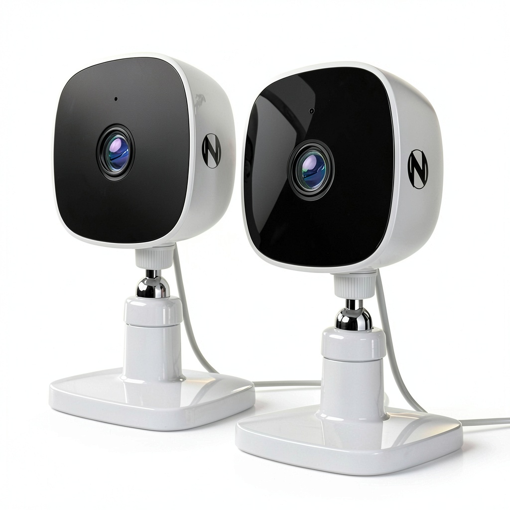 Night Owl Indoor Security Camera mounted on a wall in a living room