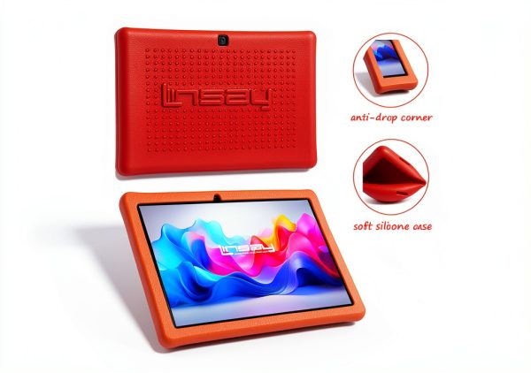 LINSAY Android 15 Tablet 10.1 Inch Octa Core 128GB Red-7