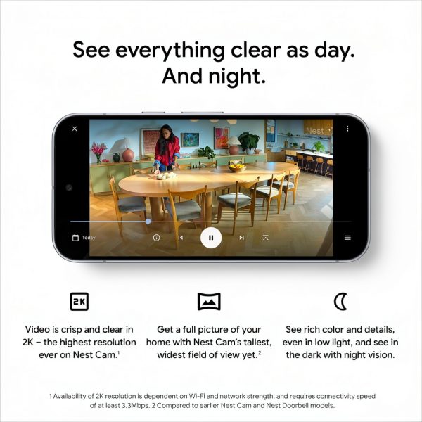 Google Nest Cam Indoor Wired 3rd Gen 2K Video Security-9