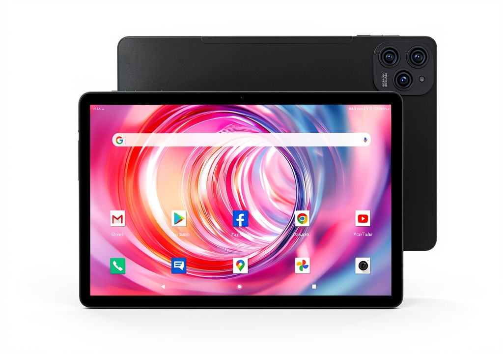 MOONSTARS Android 14 tablet displaying high-definition content on its 11-inch screen