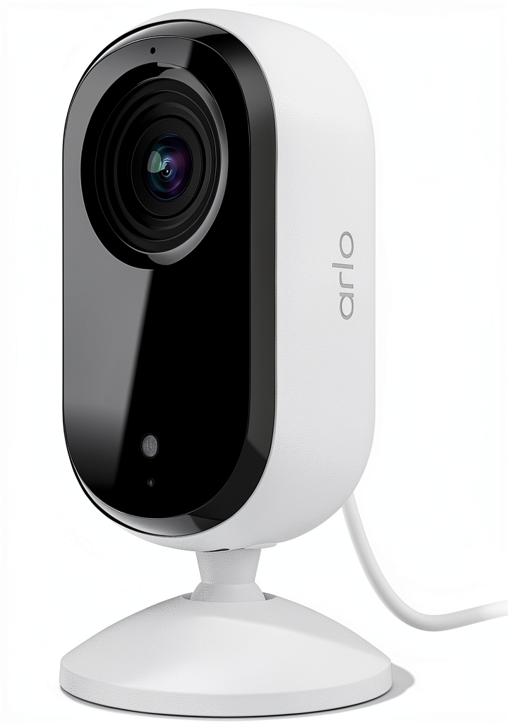Arlo Essential Indoor Camera displaying 2K video on a smartphone