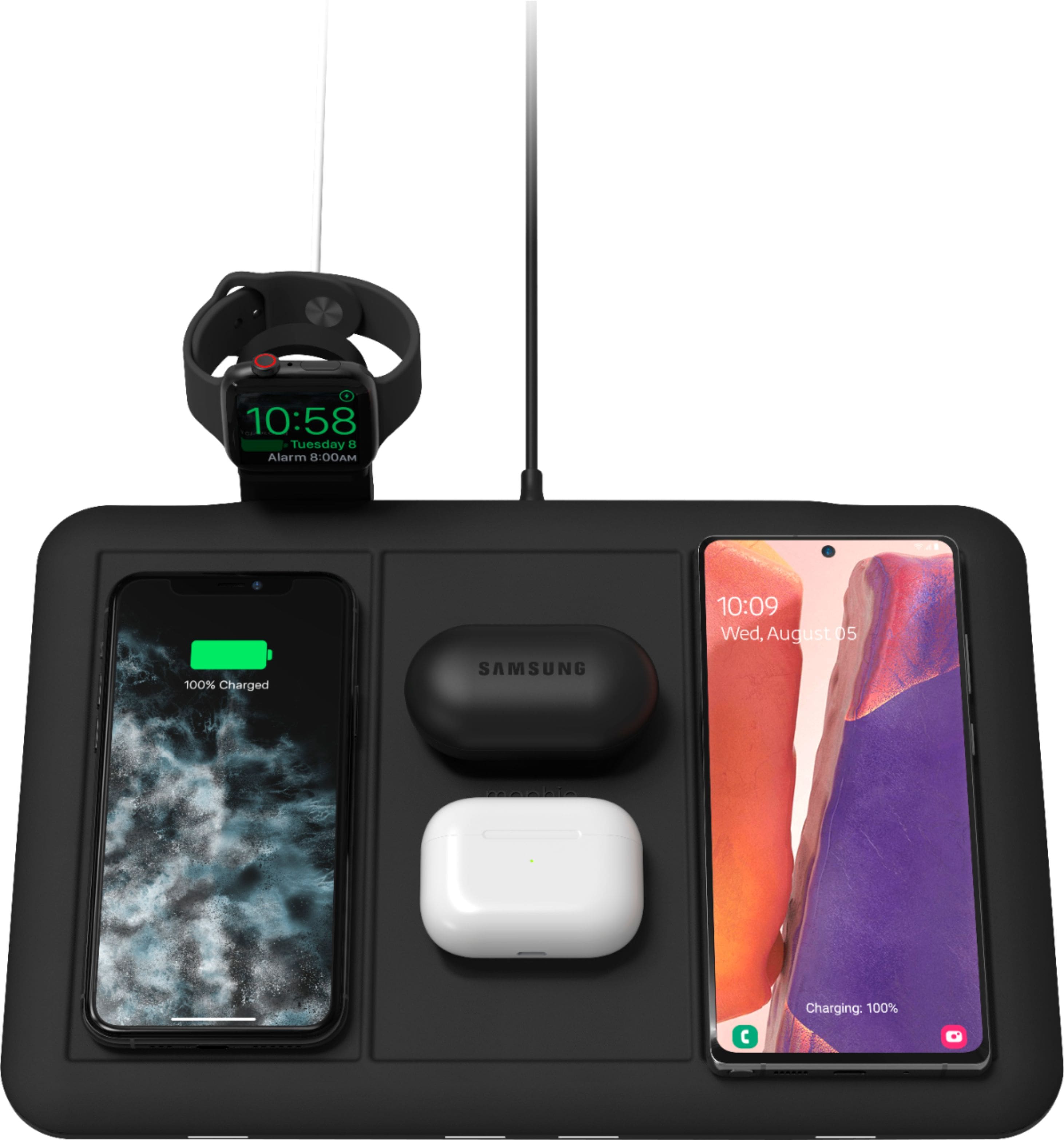 mophie 4-in-1 Wireless Charging Mat on a modern desk