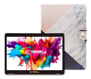 LINSAY 10.1 Inch Android 15 Tablet 128GB Pink White Case-0
