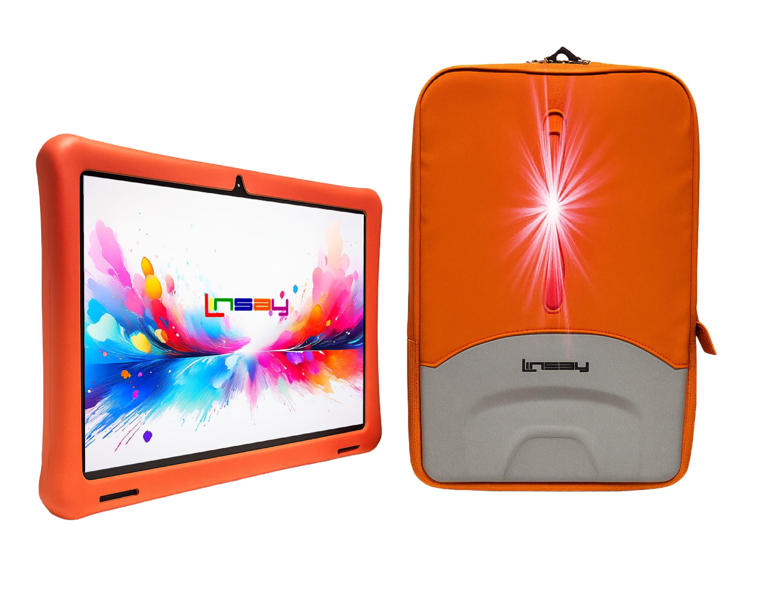 LINSAY tablet displaying a multimedia app on its 10.1-inch IPS screen