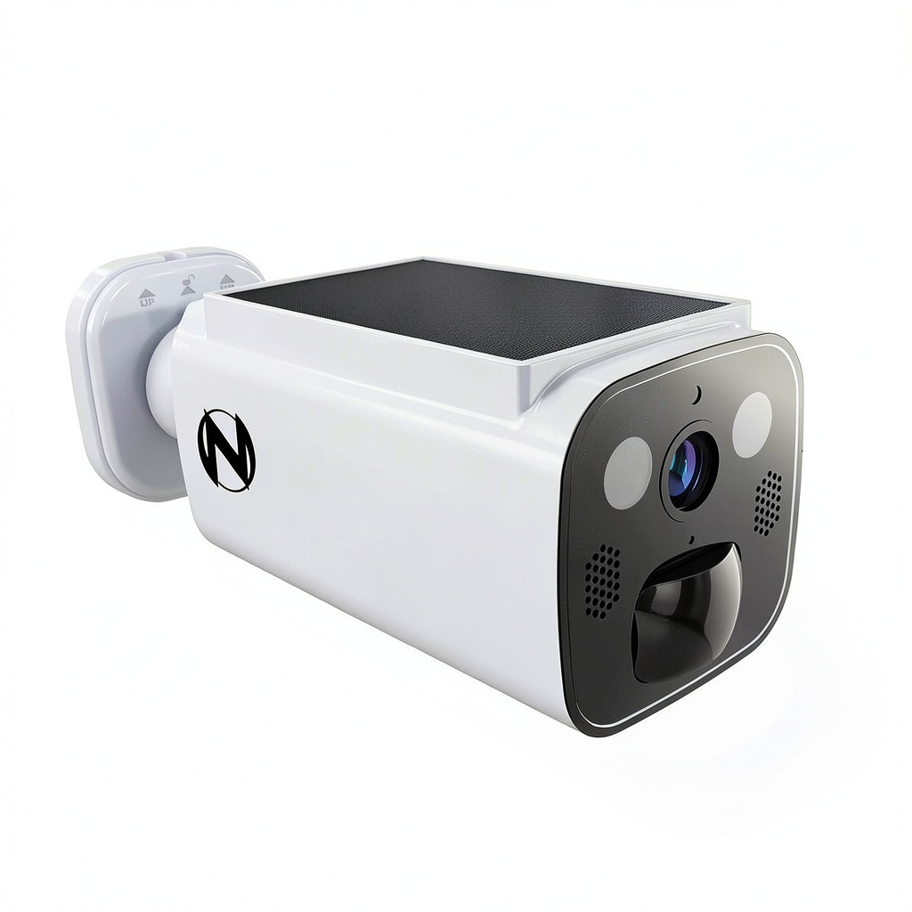 Night Owl Solar Security Camera mounted on an exterior wall