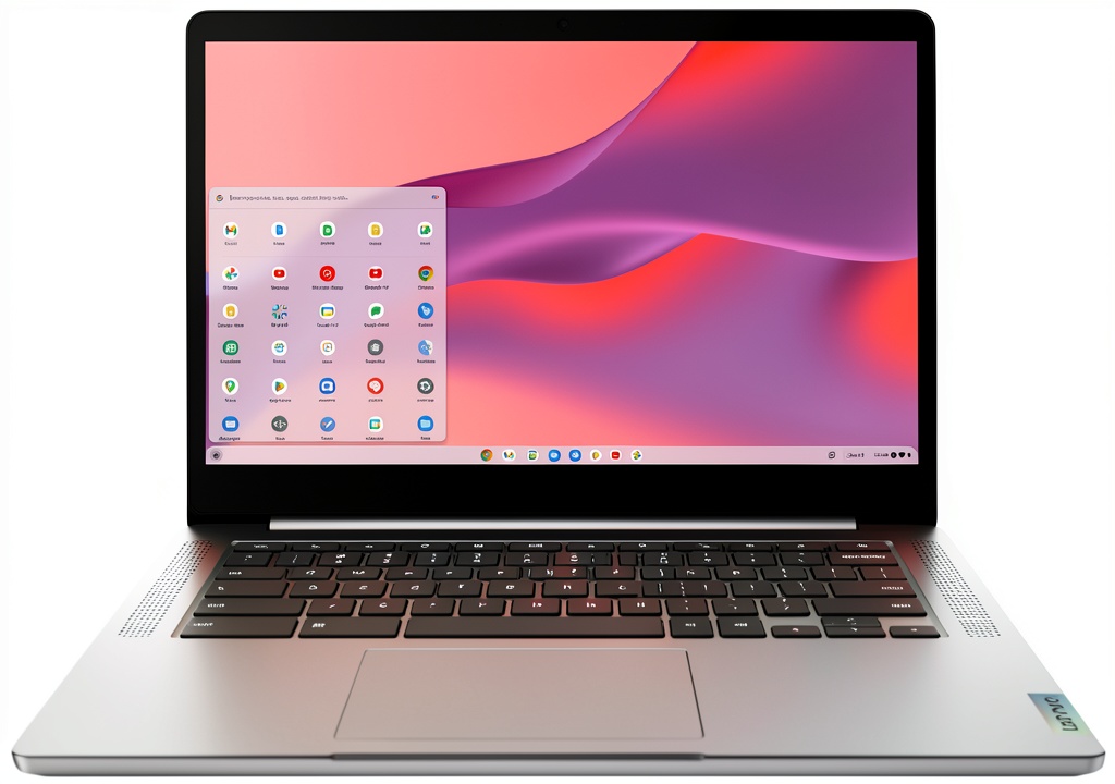 Lenovo Chromebook 3 displaying a web browser on its 14-inch touchscreen