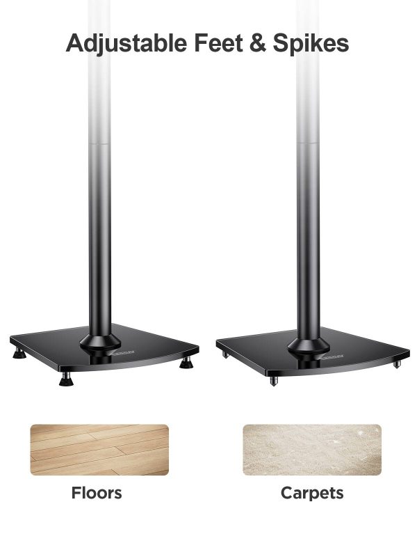 Sonos Speaker Stand Steel Glass Base Cable Management-6