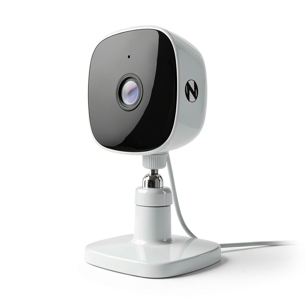 Night Owl indoor wireless camera mounted on a wall in a living room