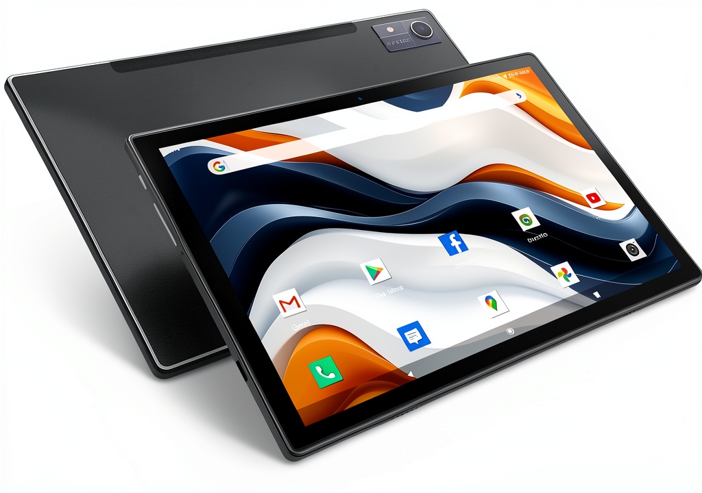 MEIZE Android tablet displaying home screen with apps and accessories
